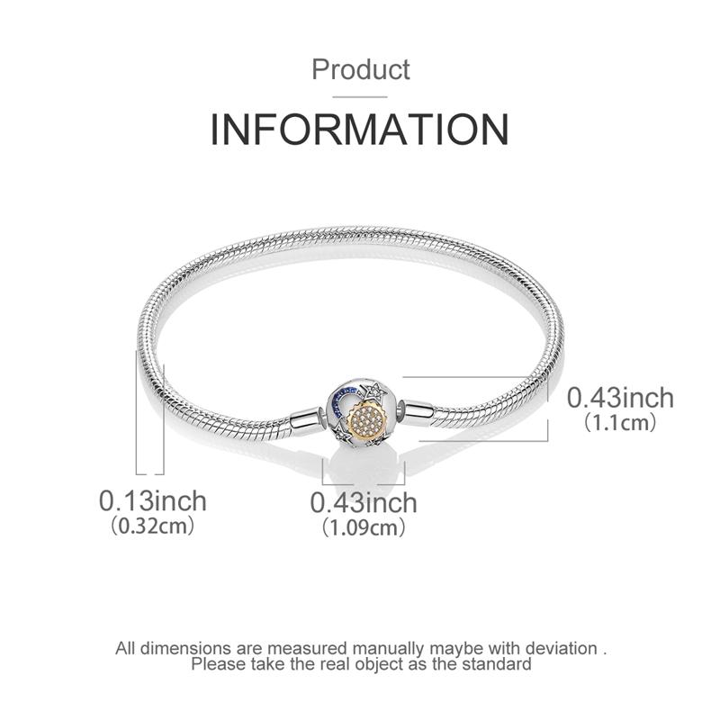 Bracelet 925 Silver Bracelet 17-20CM Love Heart Zircon Original Bracelets Fit Charms Bracelets Jewelry Gifts