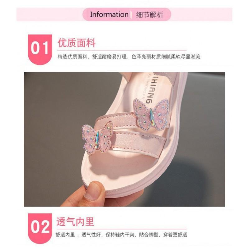 Girls Soft Sole Sandals Beach Walks Toddler To Kid Casual Princess Style Slip-On Shoes