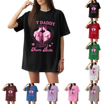 Damen Casual Buchstabendruck Kurzarm Top T-Shirt