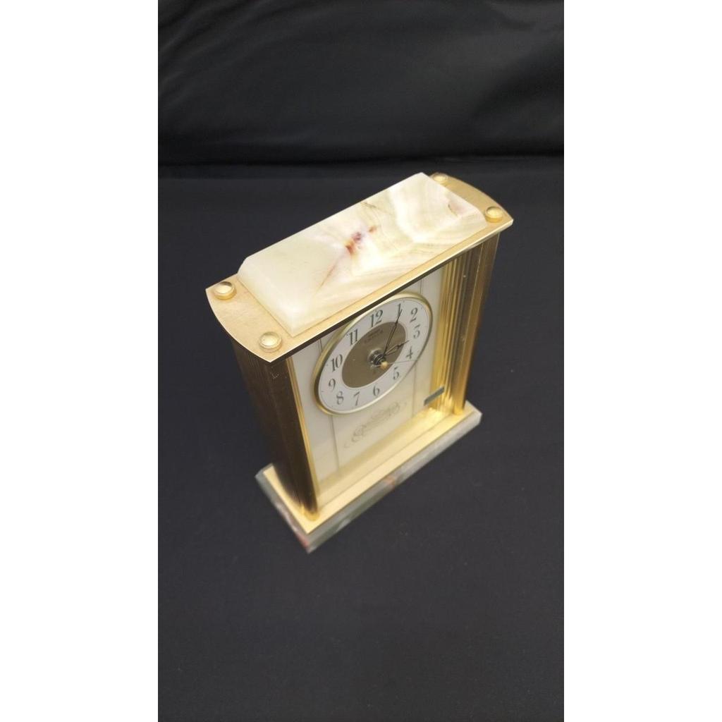 Used SEIKO Green Onyx Table Clock