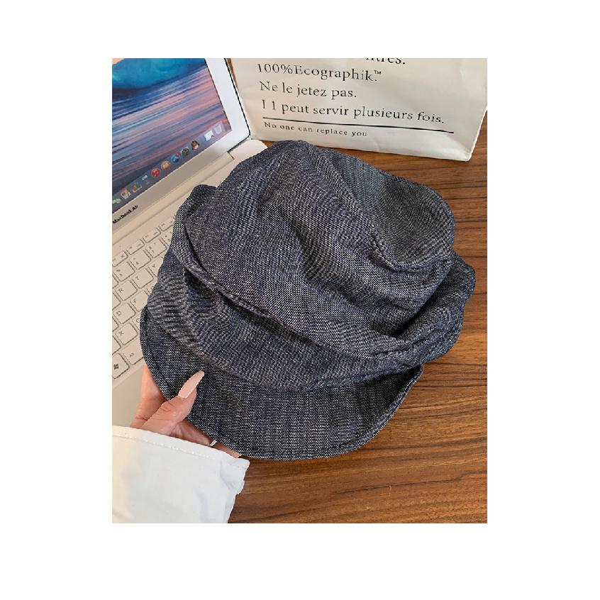 Unique pleated hemp beret for women, large size, octagonal hat, painter's hat