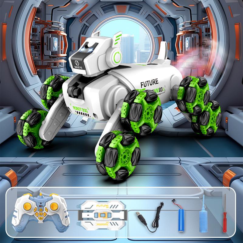 Remote Control Robot Dog Toy for Kids 2.4Ghz 8WD Gesture Sensing Stunt Rc Cars with Music & Light,Children Birthday and Xmas Gift for Kids