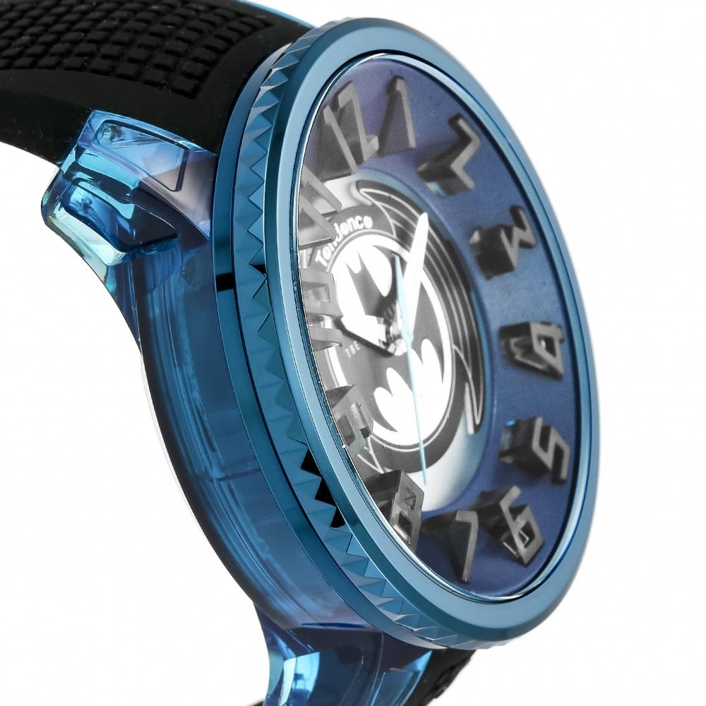 [Tendence] Uhr DC BATMAN Kollektion FLASH Batman Kollaboration Blaues Zifferblatt Nylon Mineralglas Quarz 51MM Uhr TY532017 Herren Schwarz