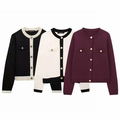 Γυναικεία Πλεκτή Ζακέτα Ευρωπαϊκού & Αμερικανικού Στυλ – Στρογγυλή Λαιμόκοψη, Μονόκουμπη, Ευέλικτη, Μοντέρνα (1822106)