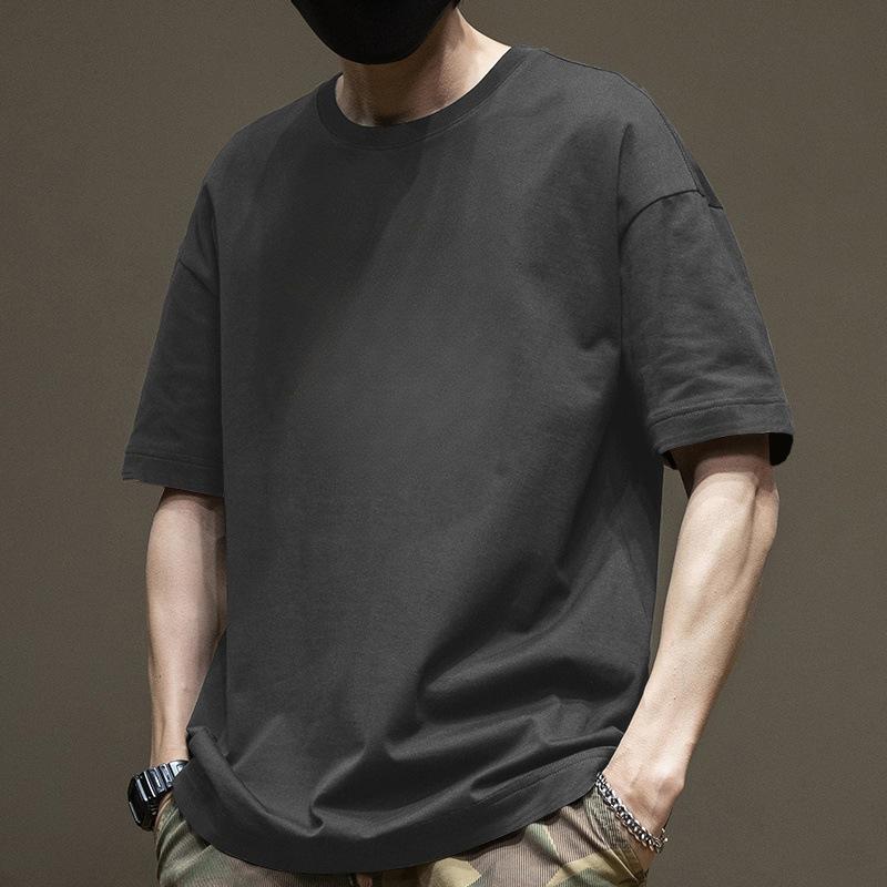 Retro Short Sleeved T-shirt for Men's Summer Fashion Brand Pure Cotton T-shirt with Fashionable Pattern