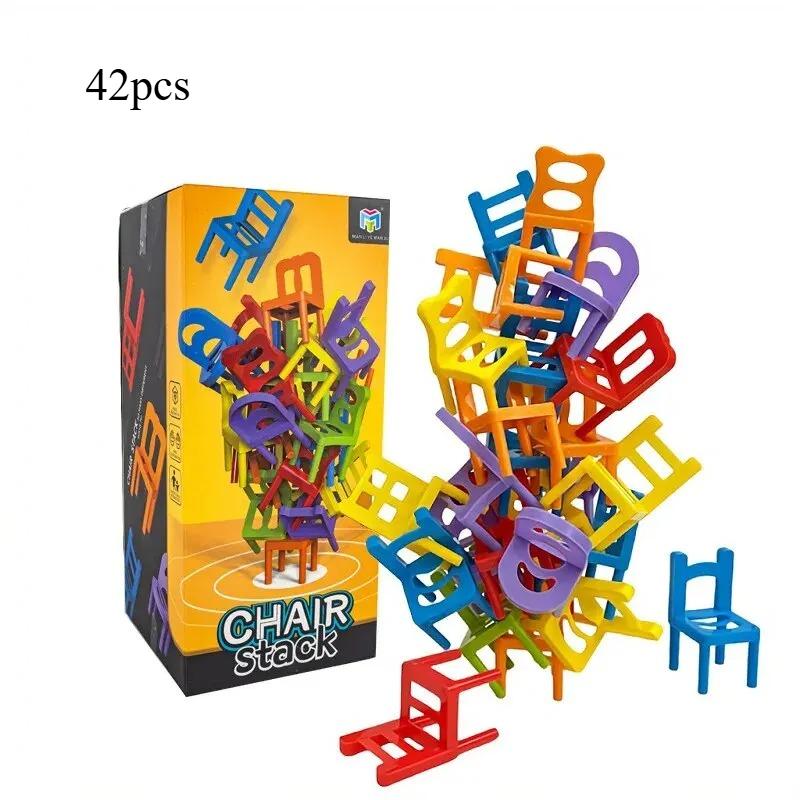 Stacking Chairs Strategy Game Educational Interactive Building Blocks Toys for Kids Adults Fun Family Gatherings Friends Party
