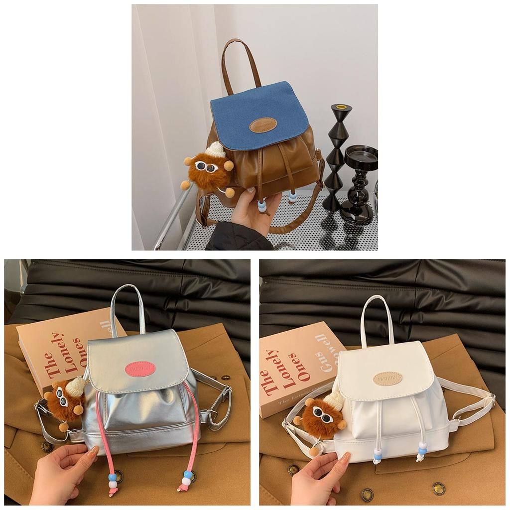 Retro Adorable Jeans Student Mini Backpack Pu Casual For School
