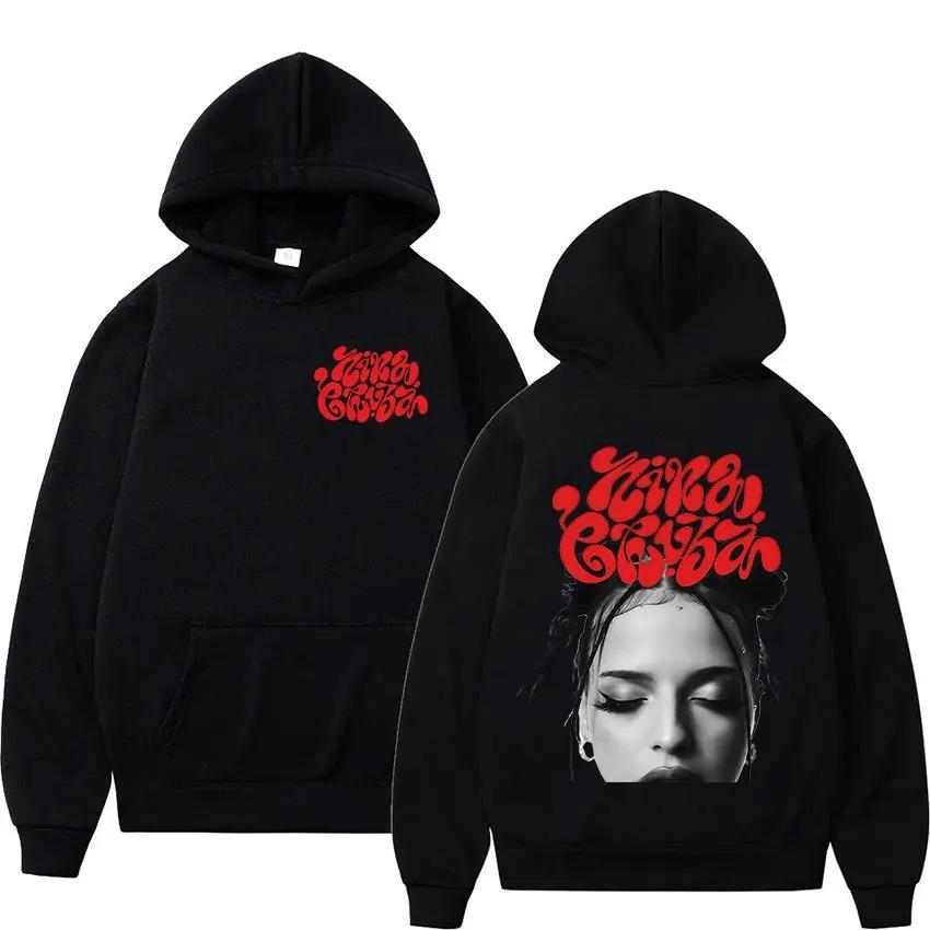Sudadera con capucha para hombre y mujer, diseño de portada de álbum de la gira 2026 de la cantante Nina Chuba, moda Harajuku, sudadera de cuello redondo, estilo Y2K, Hip Hop, sudadera con capucha de forro polar oversize