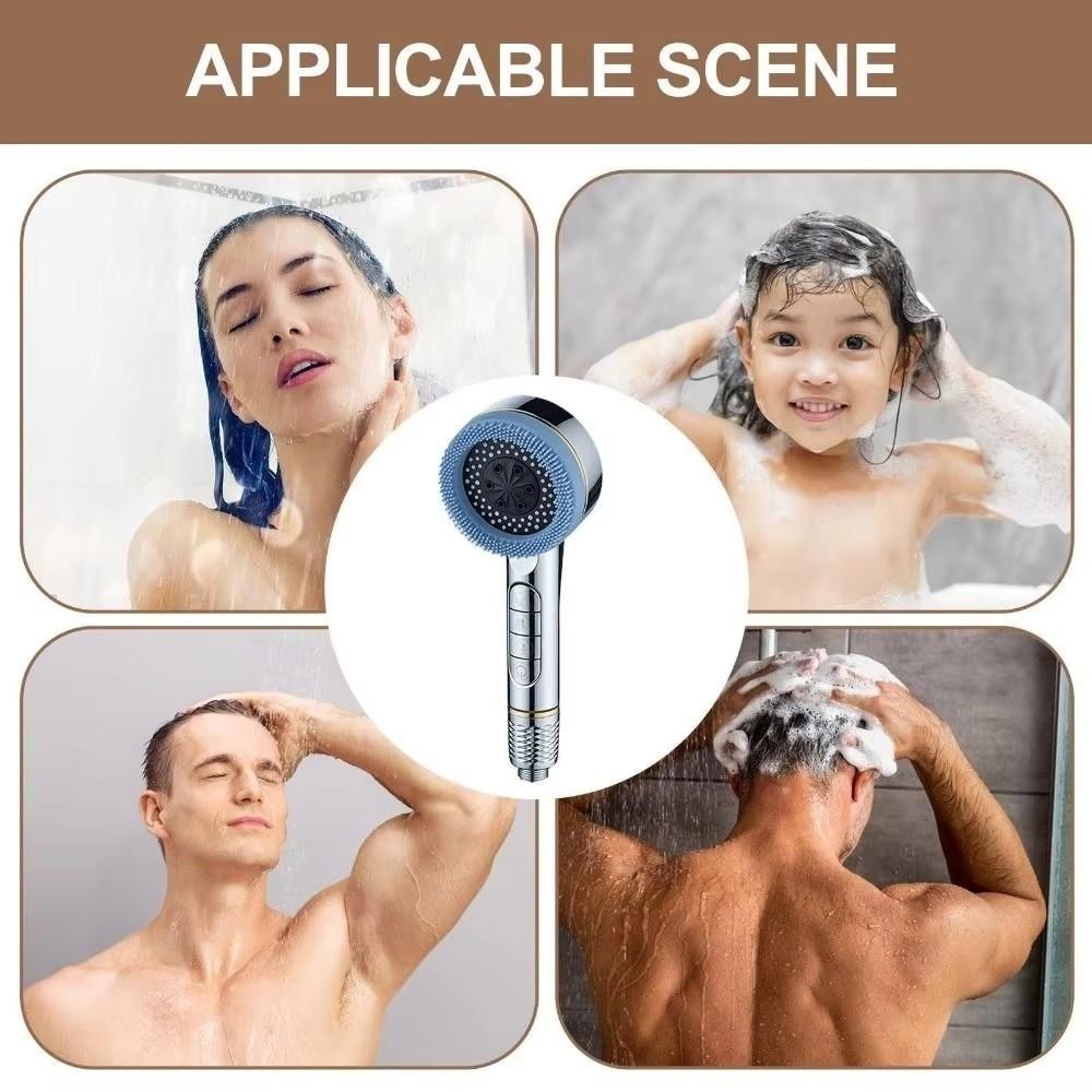 One-Key Stop Water Shower Head 4 Modes Shower Sprayer Head High Pressure Showerhead  Bathroom Use