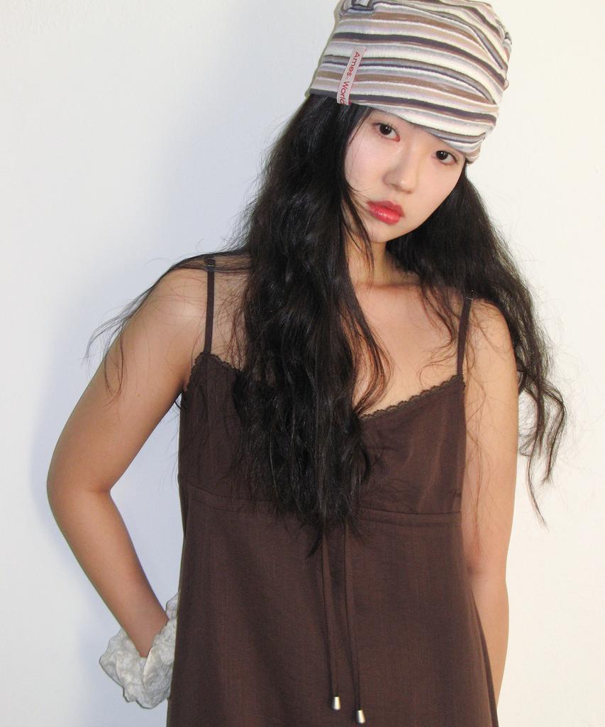AMES-WORLDWIDE Soft Stripe Beanie Brown