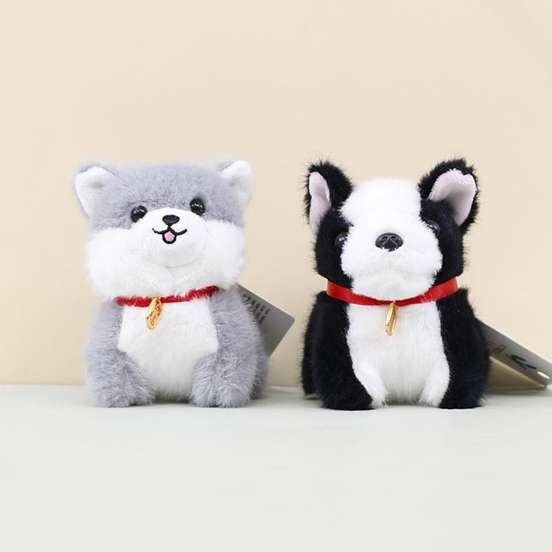Cute Cartoon Dog Plush Toy Soft Husky Key Ring Poodle Stuffed Animal Keychain