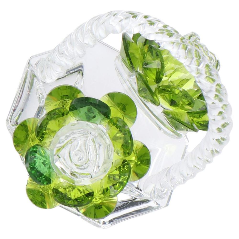 Blue/Green/Red/Pink/Purple Crystal Flower Basket Decoration Crystal Tabletop Decoration  Gift