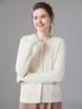 2025 Autumn/Winter Women's Chic Cashmere Cable Knit Cardigan with Pearl Buttons