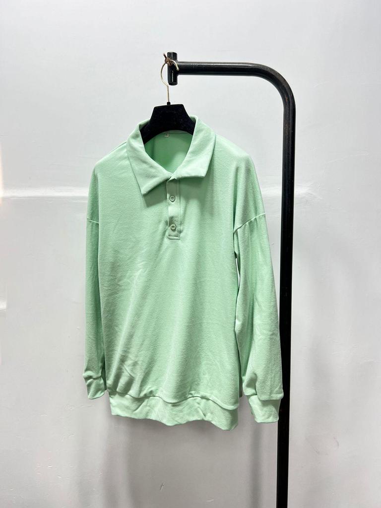 2022 Autumn Men's V-Neck Button Long Sleeve Casual Polo Shirt