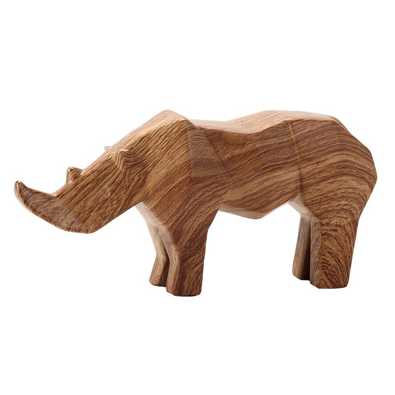 

Новые китайские стильные маленькие свежие украшения в виде носорога для дома, креативные украшения для гостиной и офиса из искусственного дерева