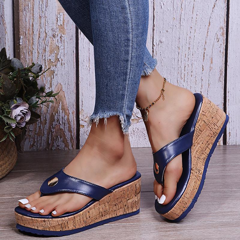 2021 Summer Plus Size Wedge Heel Flip-Flops for Women