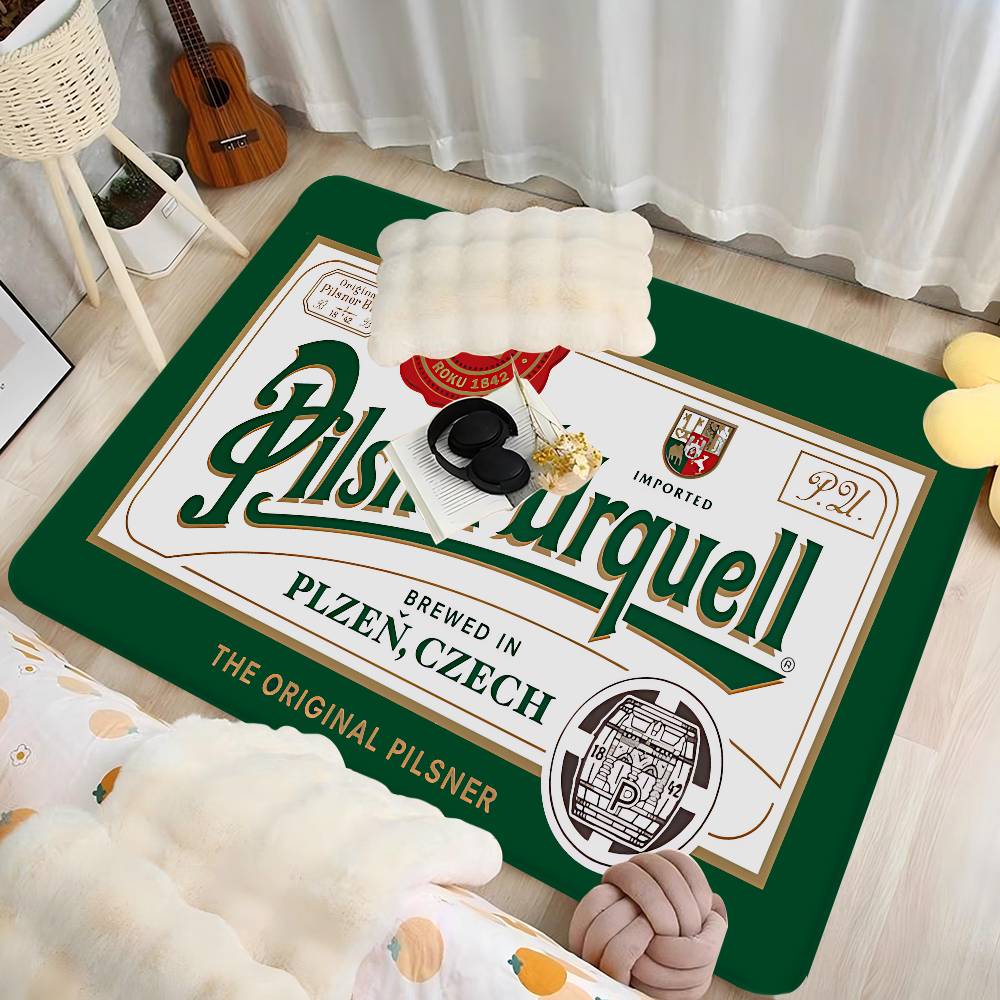Tappetino Ingresso Birra P-Pilsner Urquell Stile Nordico Tappetino Casa Bagno-WC Tappetini Camera da Letto Hotel Tappetino Decorativo