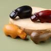 Mini Niedliches Holz Nilpferd Schreibtisch Ornament Hippo Tier Statue Handwerk Kreative Heimdekoration Lustige Geschenke
