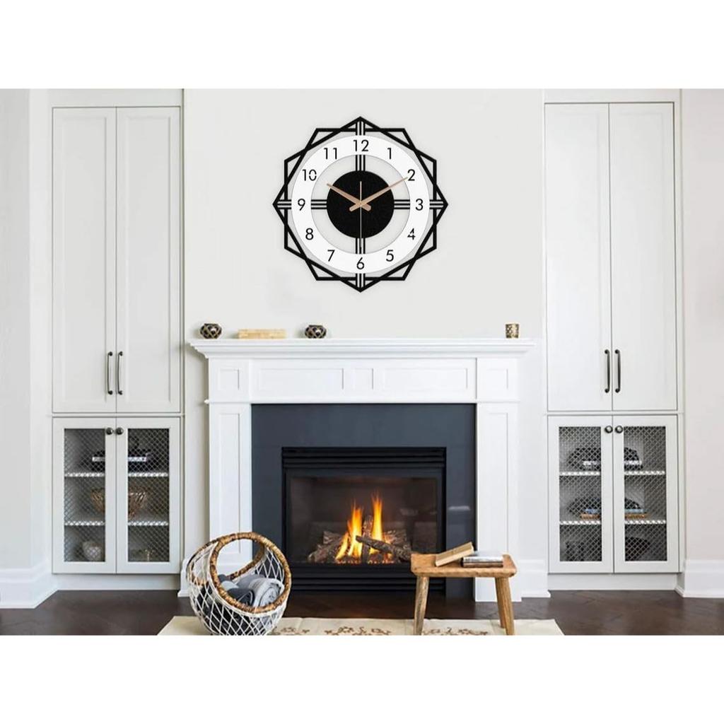 Stylish Metal Analog Wall Clock for Living Room, Bedroom, Kitchen, Home and Hall | Antique Fancy Big Size Modern Wall Watch for Home Decor (50CM)