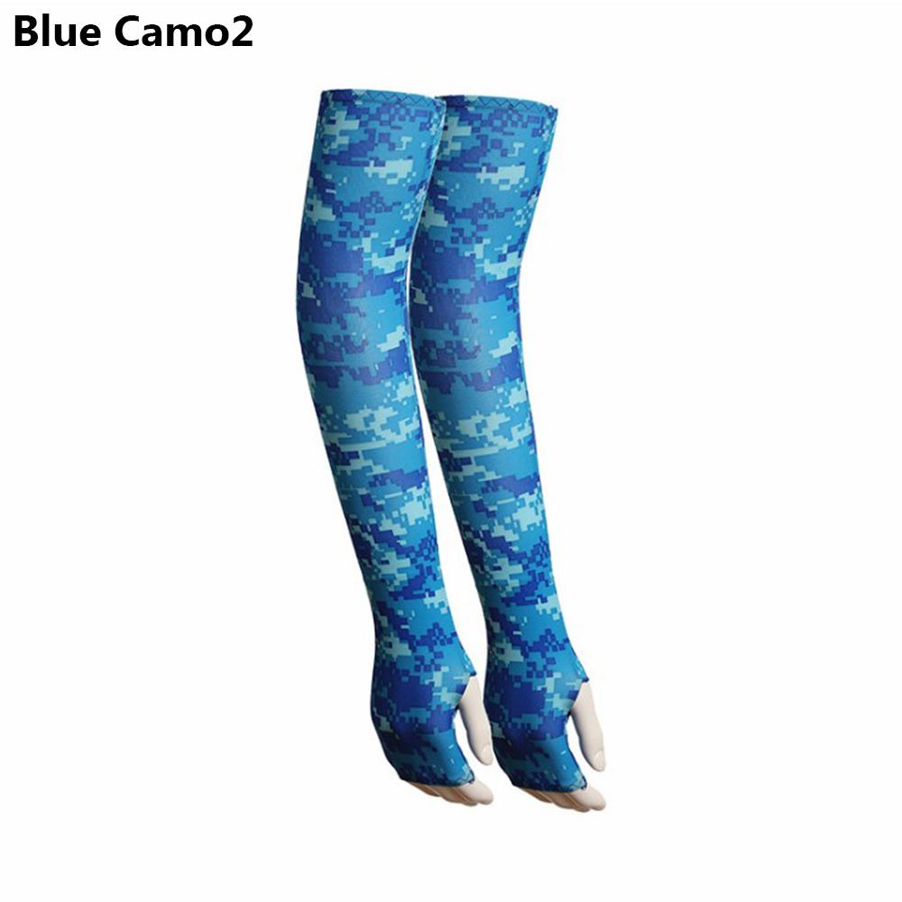 

Warmer Summer Cooling Basketball Sportswear Sun Protection Arm Cover Arm Sleeves Outdoor Sport Blue Camo2