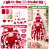 3D Holiday Crochet Kit Crochet Set Handheld Heart Gnome
