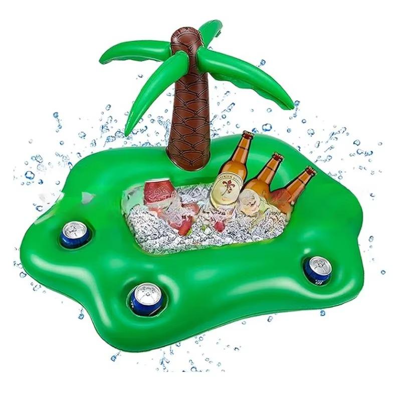 Inflatable Rainbow Drink Holder 1PCS Floating Bar Accessories Pool Party Food Ice Bar Coconut Tree Drink Cup Holder Water Play