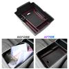 Red center console storage box with anti-slip mat Center Organizer Tray ABS Black Suitable for Hyundai 5th Gen Tucson