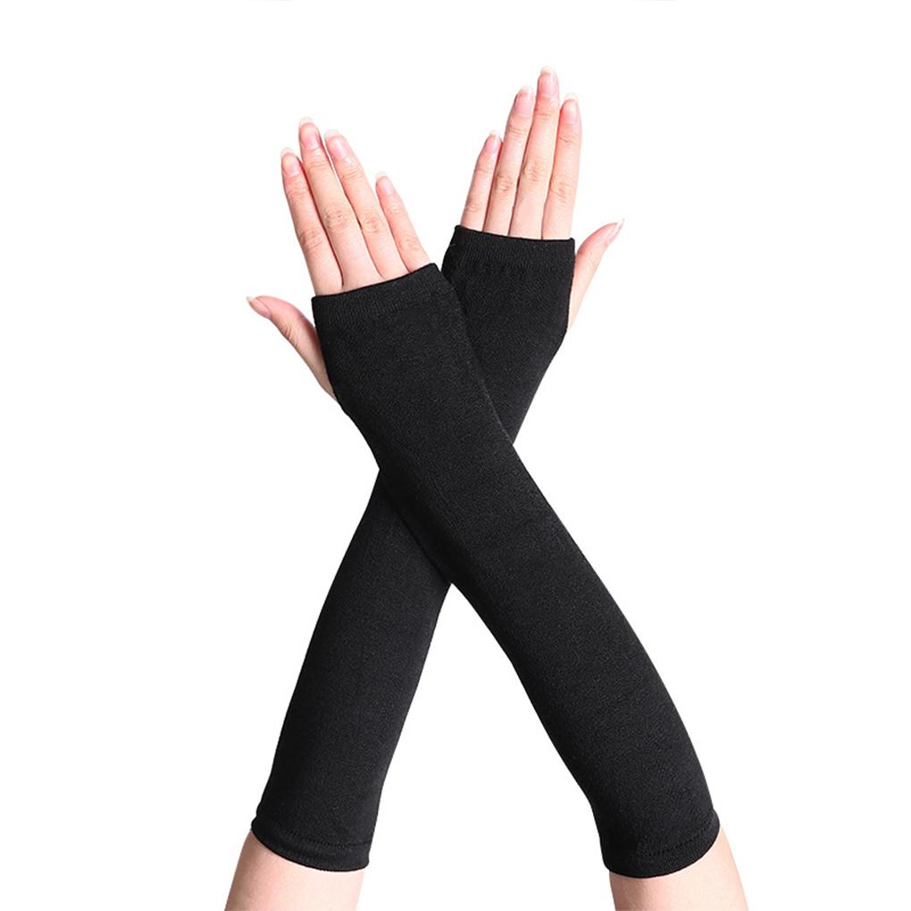 1 Pair Girl Fingerless Glove Simple Style Comfortable Knit Gloves Knitting Craft Girls Arm Covers Hand Cover for Outdoor Wearing