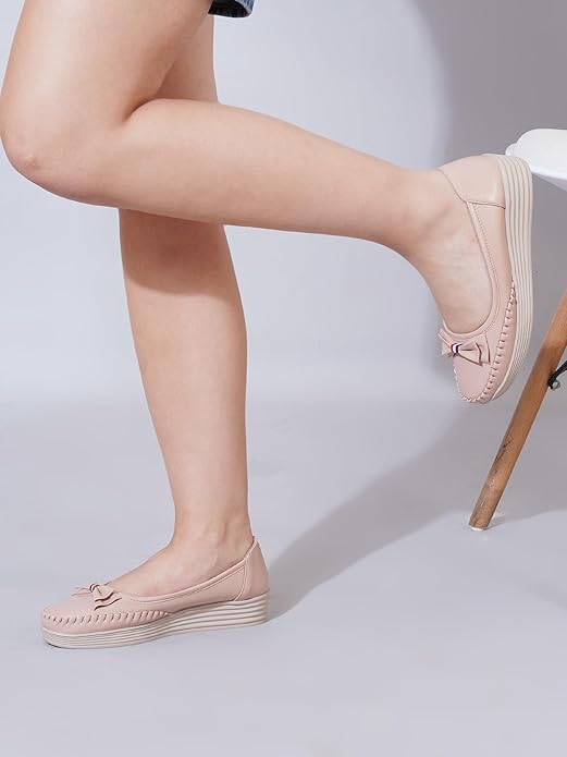 Shoetopia Womens Comfortable Loafers with Bow Design | Soft Cushion Sole | Stylish Casual Slip-On Flats for Daily Footwear