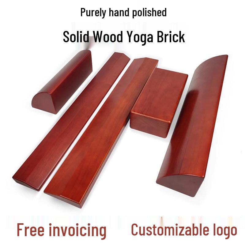 Iyengar Solid Wood Yoga Quarter Circle Slope Brick - Inclined Arc Props Short 25*7 Quarter Circle Brick (Wood Color)