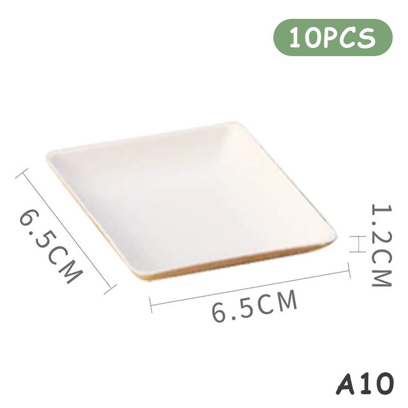 10/25Pcs White Compostable Snack Plates Eco-Friendly Sugarcane Dessert Plates for Afternoon Tea Gathering A10