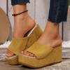Fashion Women Wedge Platform Sandals 2025 Summer New Slippers Fashion High Heel Sandals Plus Size Thick Bottomed Beach Shoes Woman