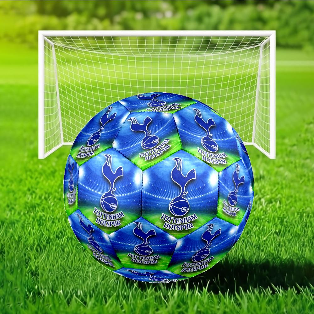 Tottenham Crest Design Printed Size 5 Soccer Ball - Durable, Machine-stitched, Soft and Comfortable, Suitable for Training and Matches Gift