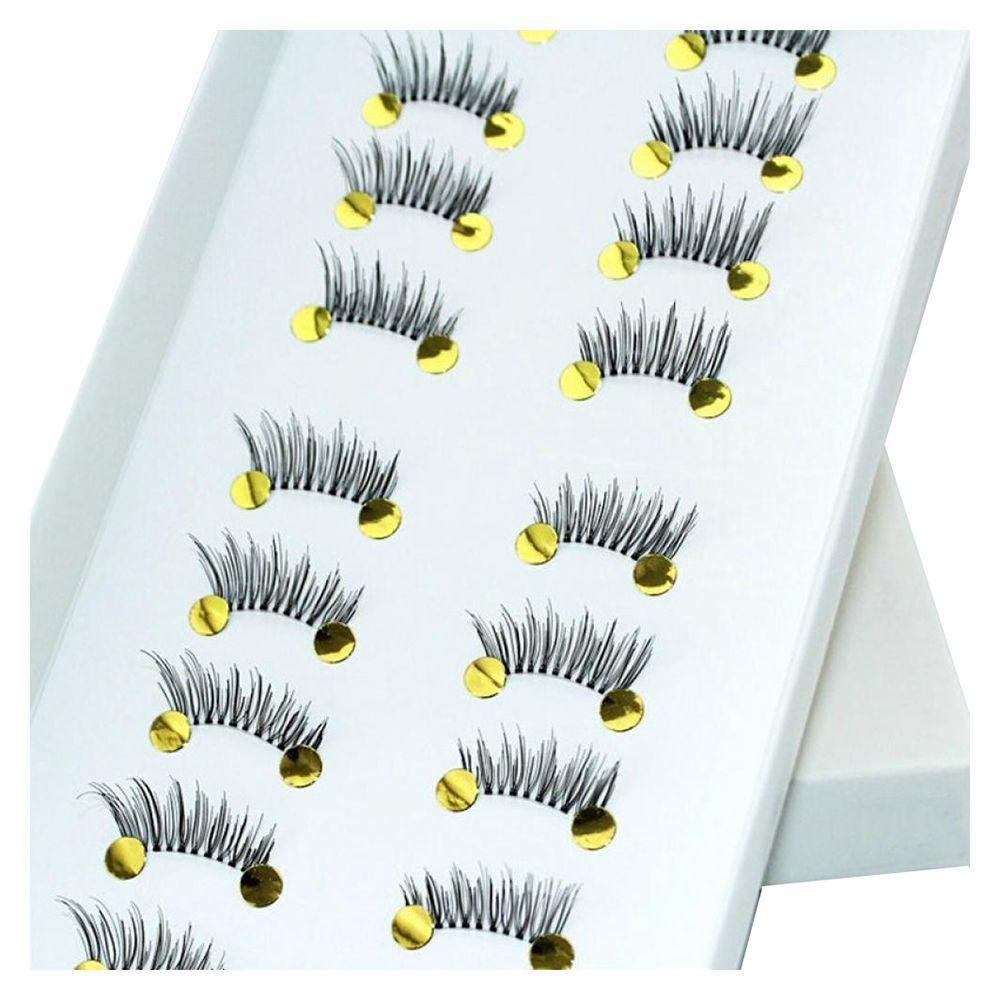 10 Pairs New Makeup Tool Natural Black False Eyelashes Fake Mini Half Corner