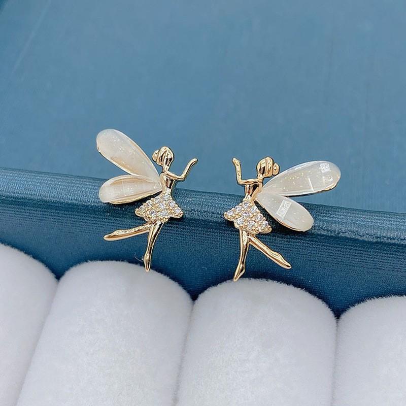 Flower Elf Zircon Earrings For Women, Fashionable And Cute Fairy Earrings, Exquisite Design Jewelry Earrings For Girls