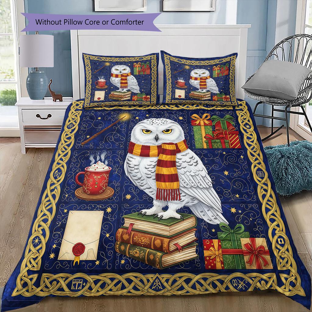 Cartoon-Muster Bettwäsche Steppbett-Set Bettbezug Kissenbezug Heimdekoration Geburtstagsgeschenk (1 Bettbezug + 2 Kissenbezüge, ohne Füllung)