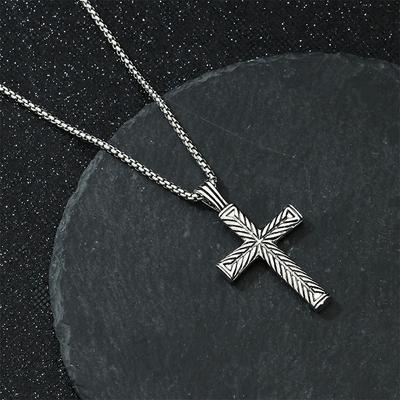 Cross Necklace Personality Versatile Premium Men'S Sweater Chain Pattern Exquisite Pendant With Accessories