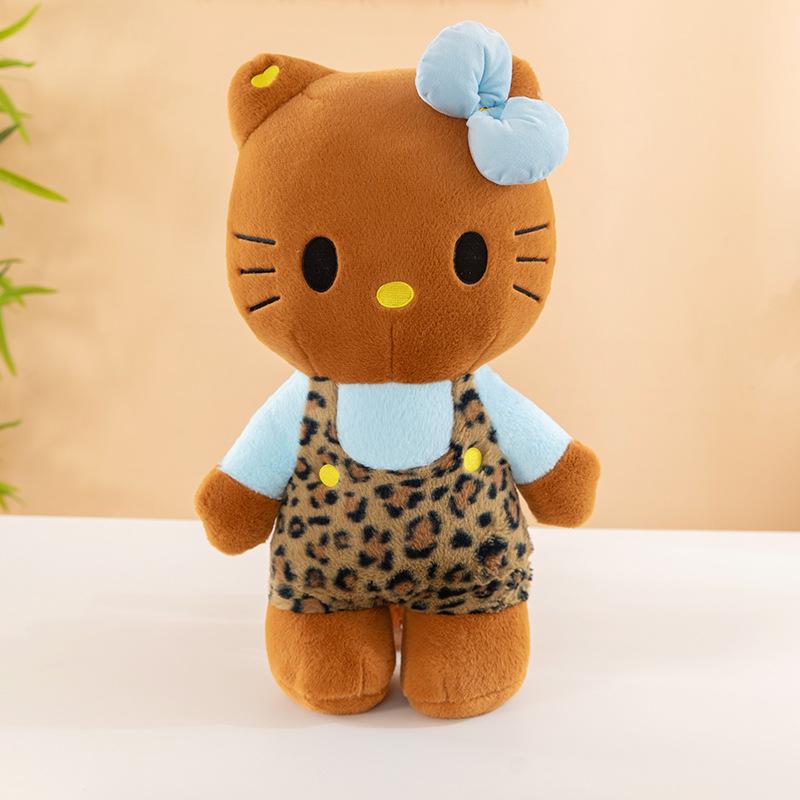 Large Cute Hello Kitty Black Leopard Print Plush Toy Pillow 40cm 0.25kg