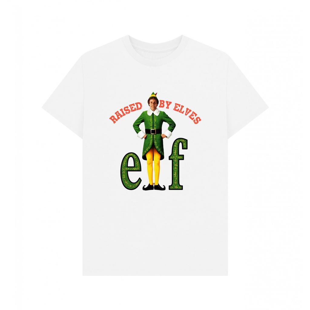 Elf Unisex Adult Raised By Elves Graphic T-Shirt