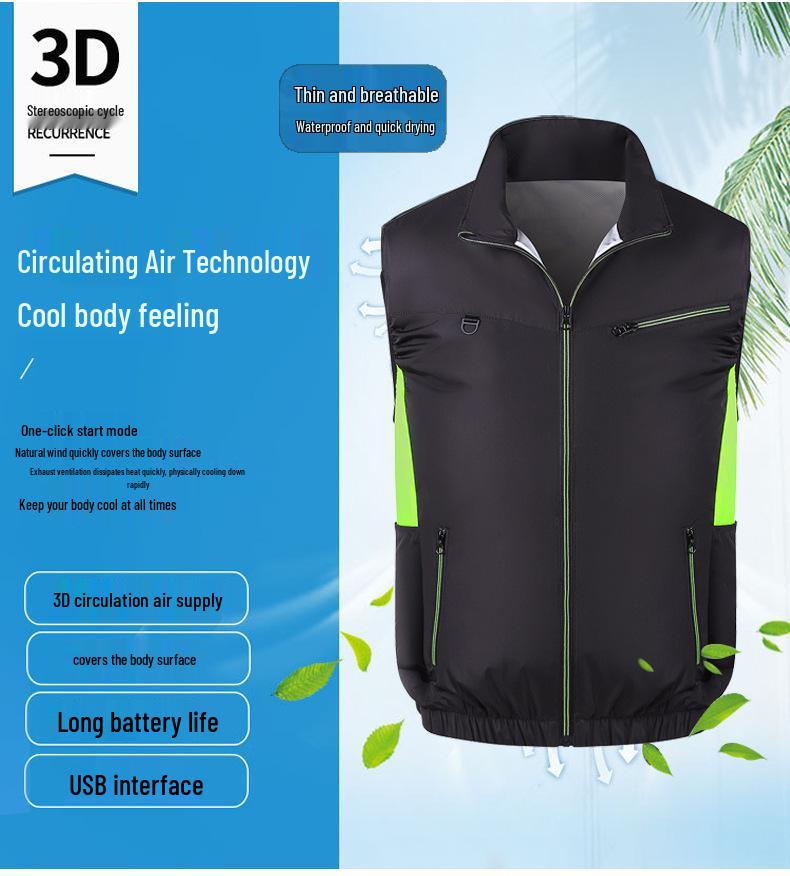 Men's Outdoor Cooling Vest with Fan for Heatstroke Prevention and Labor Protection - Ideal for Construction and Welding