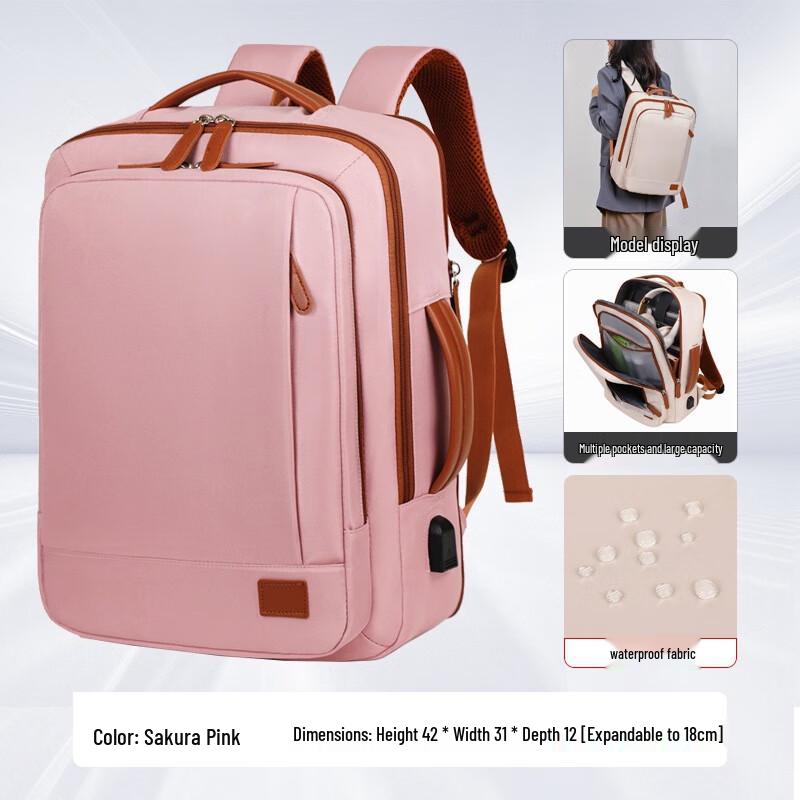 ZY Expandable Waterproof Laptop Travel Backpack