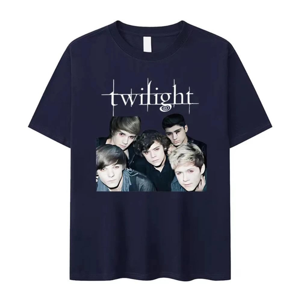 Twilight Movie Edward Cullen Pattern TShirt Mens Fashion Cotton Short Sleeve Womens Retro Classic Streetwear TShirt