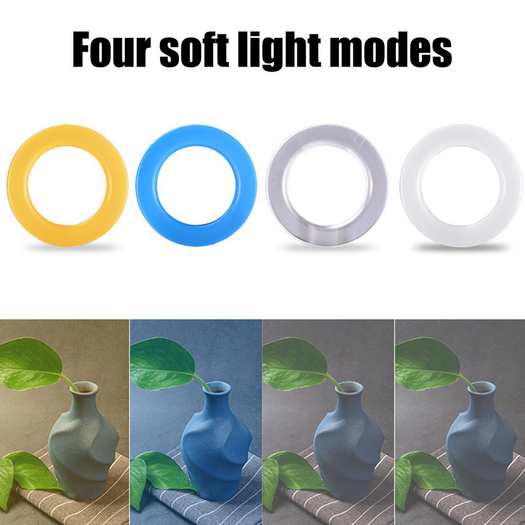 Macro Photography Rings Light With LCD Screen 7 Lighting Mode 8 Rings Adapters For Enhanceds 3D Imaging Effects
