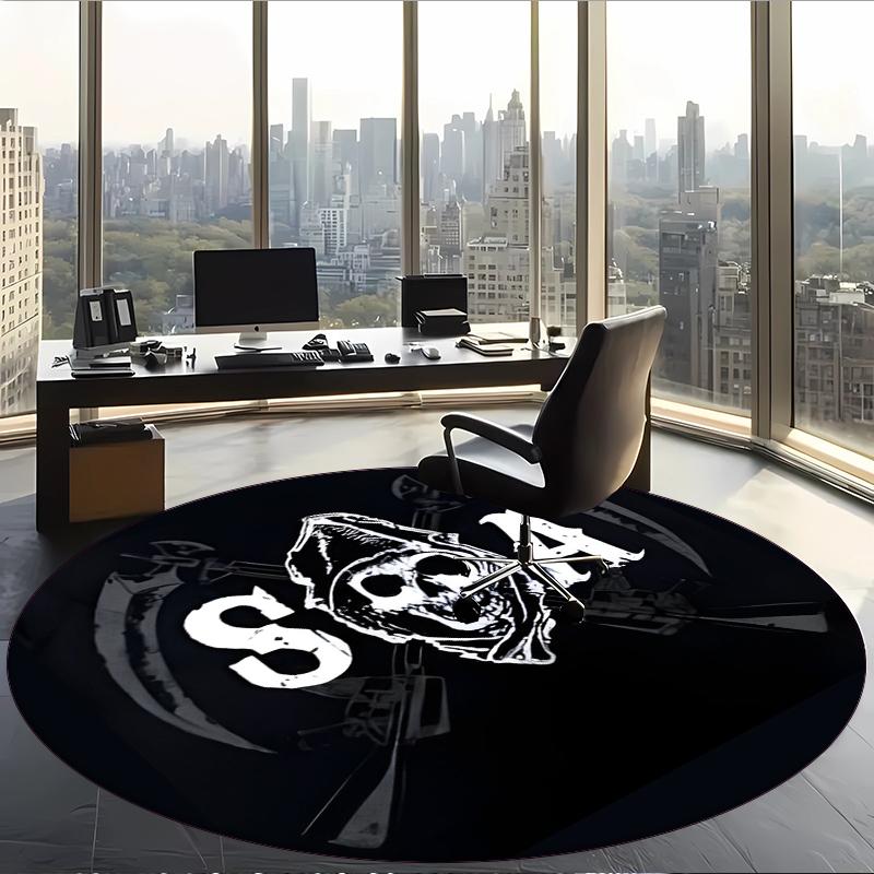 Sons Of Anarchy (5) Round Office Rug Decorative Floor Rug for Office Bedroom Living Room and Home Space