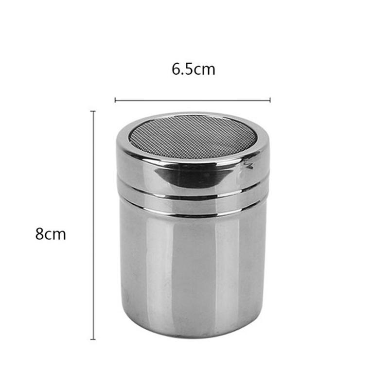 Stal nierdzewna Posypka Kakao Cynamon Cukier Gaza Siatka Słoik Butelka na przyprawy Kawiarnia Proszek Młynek do pieprzu Puszka Sito do proszku