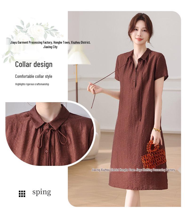 Elegant Summer Lapel Dress for Middle-Aged and Senior Women 2026