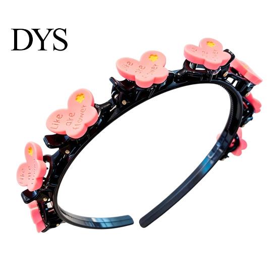 Gevlochten Hoofdband met Mini Clips Cartoon voor Meisjes, Schattige Haarband Haaraccessoire Stijlvol Dagelijks Gebruik Styling, Decoratieve Bloem/Fruit/Strik/Hart/Konijn