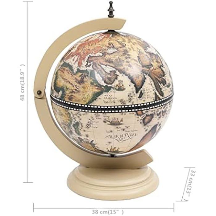 Support de Vin - VIDAXL - Globe en Bois - Décoration Intérieure - Couleur Blanche - Espace de Rangement