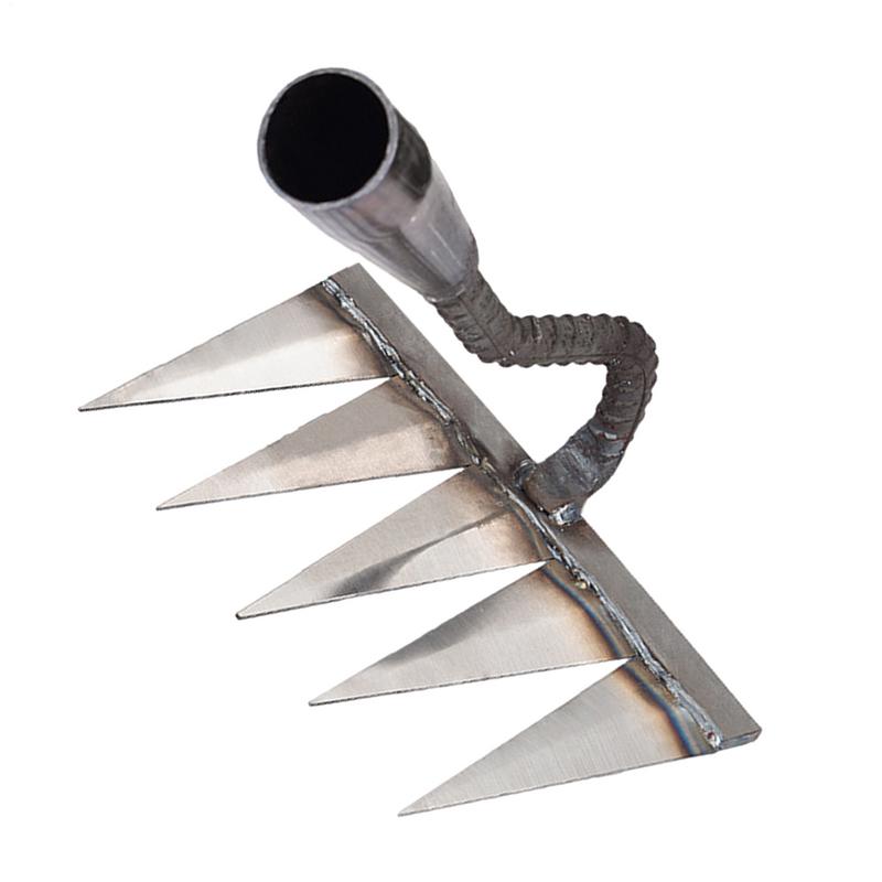 4-7 Teeth Iron Gardening Hoe Weeding Rake Farm Tool Grasping Raking Loosening Soil Nail Rake Tool Artifact Harrow Farm Tools