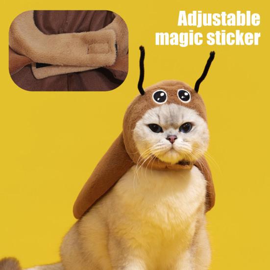 Cat Cockroach Cape Warm Velvet Cockroach Apparel with Antennae Pet Cosplay Accessory for Small And Medium Pets